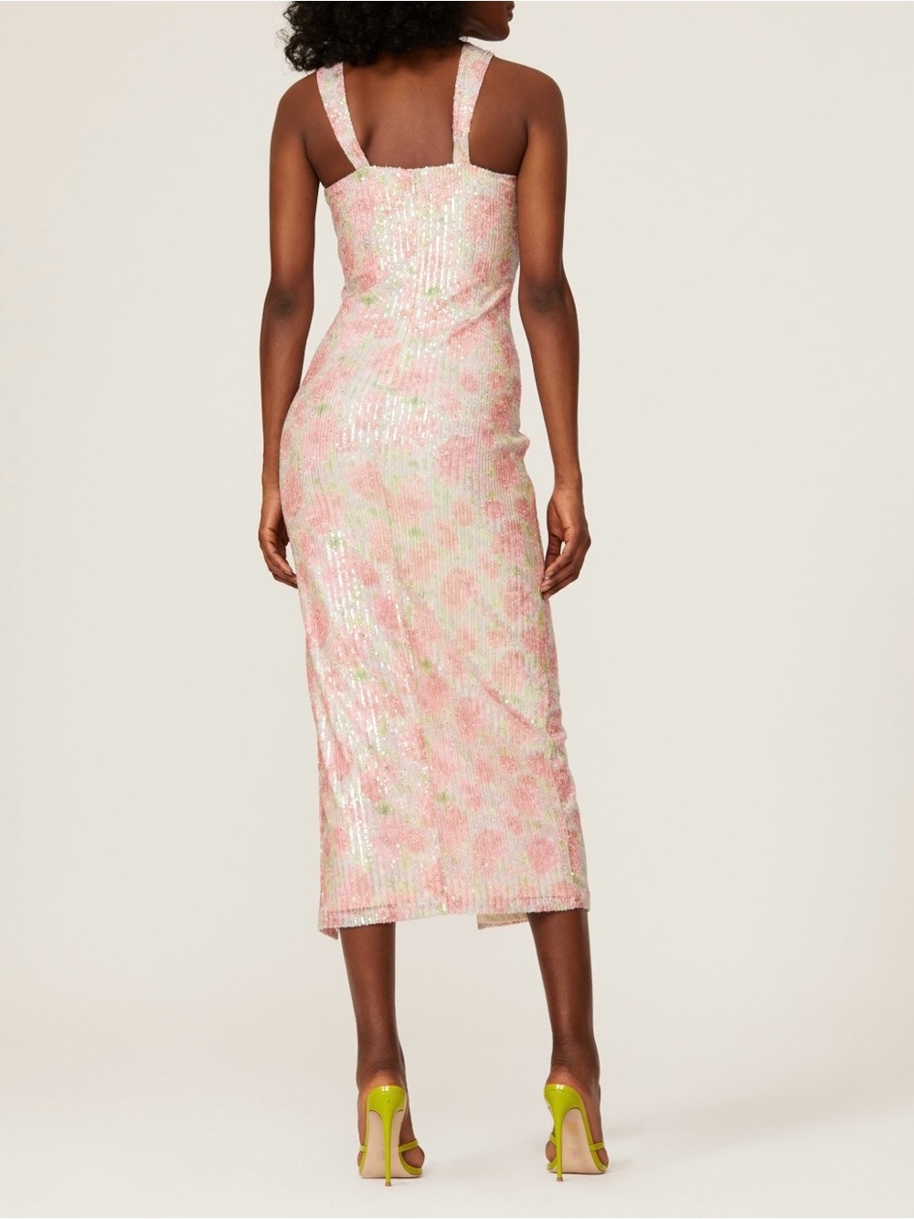 Saylor Faena Sequin Halter Midi Dress Size M View 2